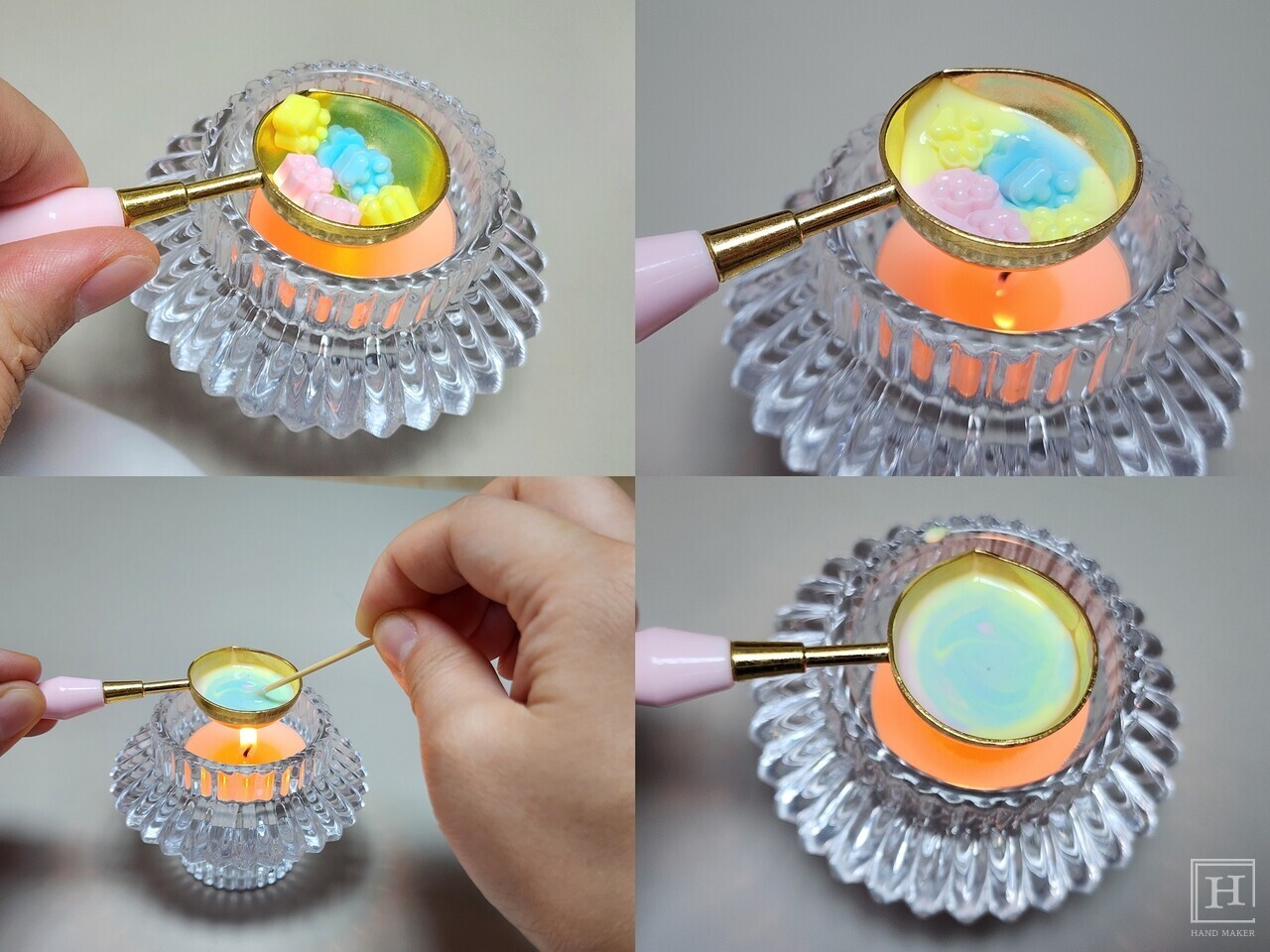 Put 5-6 wax beads in the spoon and melt them / Reporter Eun-ji Jeon